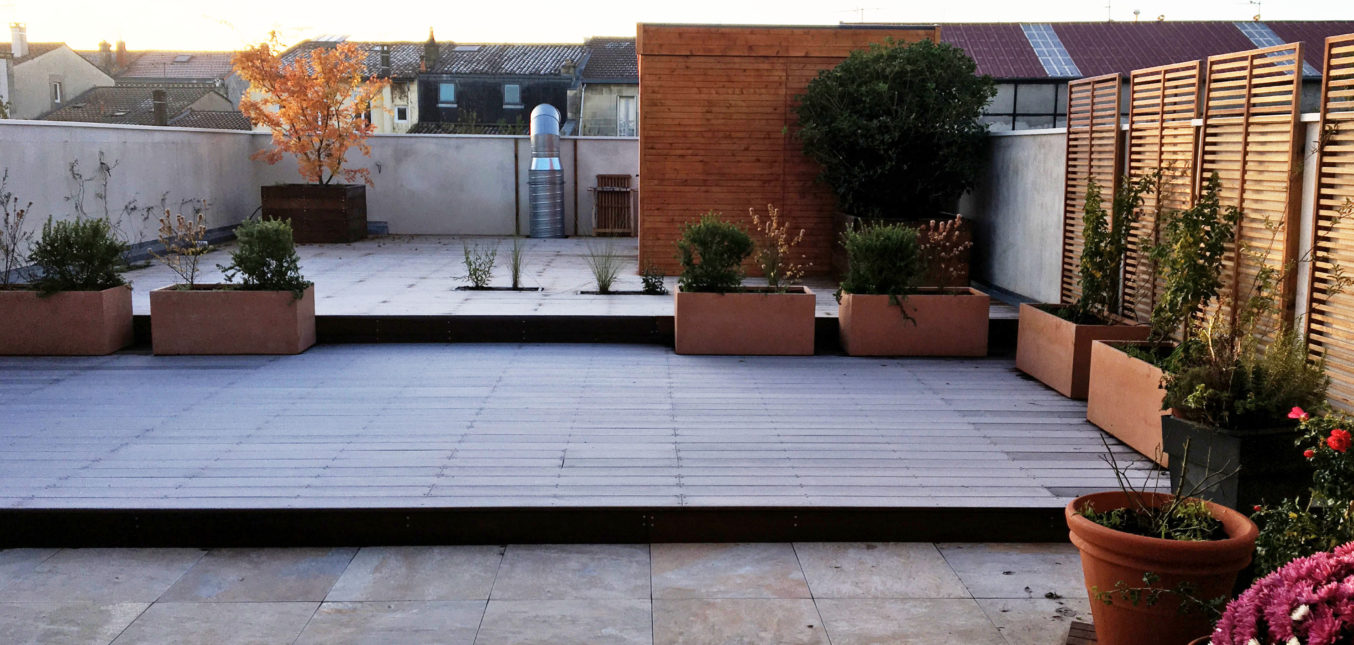 Jouer avec l'altimétrie sur une terrasse de plus de 100 m² en plein cœur de Bordeaux