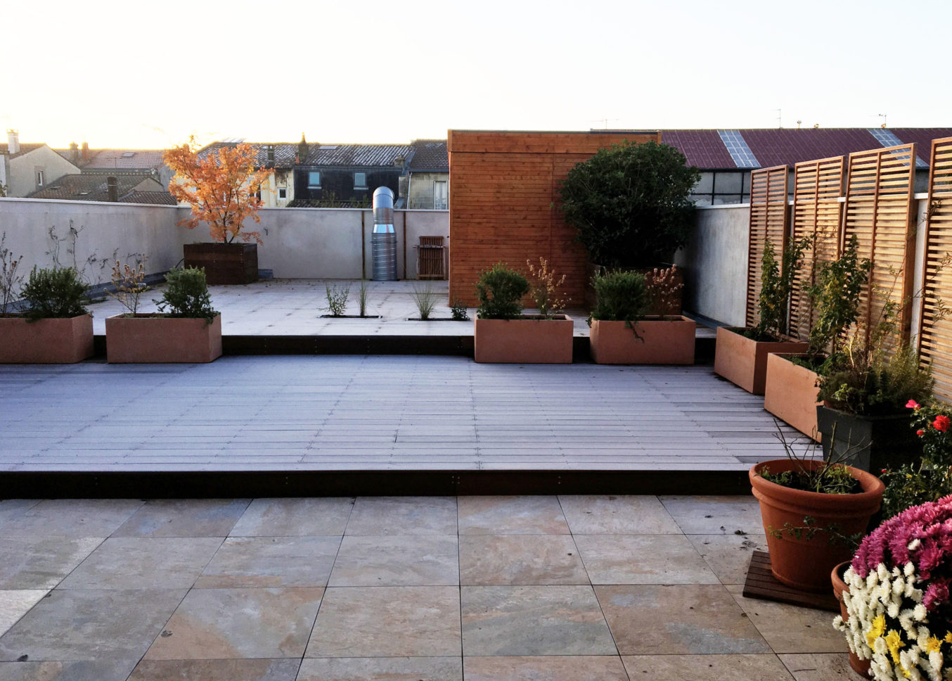Jouer avec l'altimétrie sur une terrasse de plus de 100 m² en plein cœur de Bordeaux